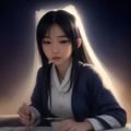 内容编辑苏夜紫的职业照，女性，长发，手持平板，背景为暖色调办公室